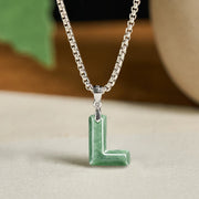 Buddha Stones "May You Find Your Own Meaning" Natural A-Z Letter Jade Titanium Steel Chain 925 Sterling Silver Chain Necklace Includes Gift Message Card - image 56