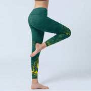 Buddha Stones Lotus Buddha Image Pattern Print Gym Leggings Women's Yoga Pants - image 3