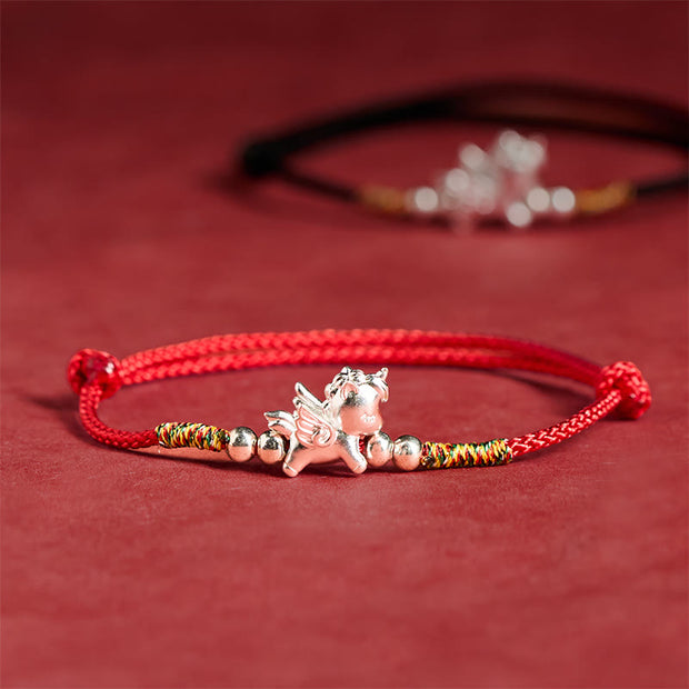 Buddha Stones "All the Best for Fortune and Protection" 925 Sterling Silver Year Of The Horse String Bracelet Includes Gift Message Card - image 9