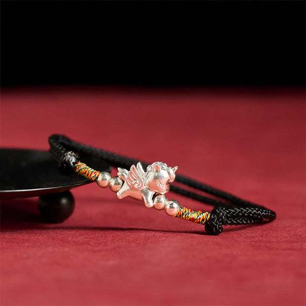 Buddha Stones "All the Best for Fortune and Protection" 925 Sterling Silver Year Of The Horse String Bracelet Includes Gift Message Card - image 17