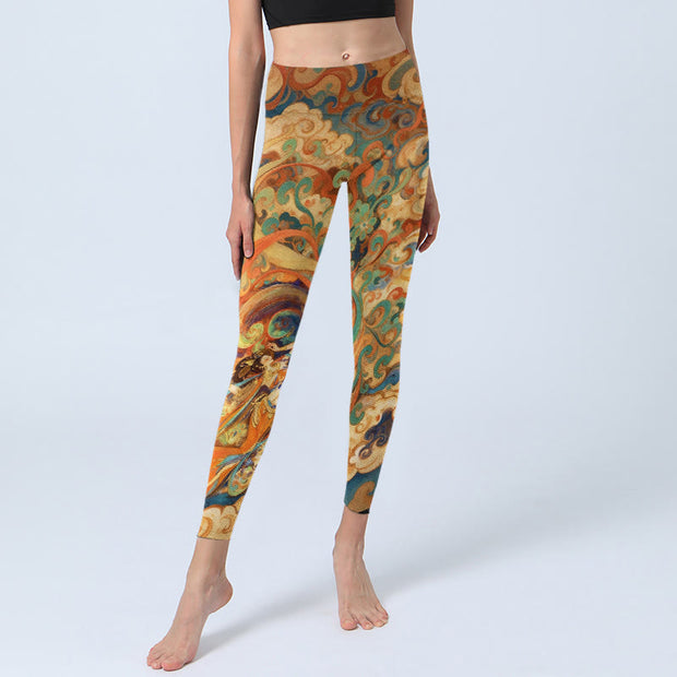 Buddha Stones Gorgeous Fairy Cloud Pattern Pattern Print Gym Leggings Women's Yoga Pants - image 5