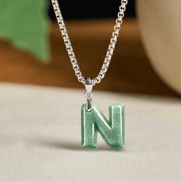 Buddha Stones "May You Find Your Own Meaning" Natural A-Z Letter Jade Titanium Steel Chain 925 Sterling Silver Chain Necklace Includes Gift Message Card - image 64