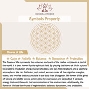 Buddha Stones Flower of Life Carving Design Authentic Shungite Stone Protection Necklace Pendant - image 2