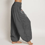 Buddha Stones Pure Cotton Koi Fish Character Pattern Women's Elastic Waist Harem Pants - image 2
