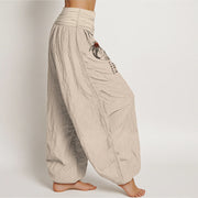 Buddha Stones Pure Cotton Koi Fish Character Pattern Women's Elastic Waist Harem Pants - image 13