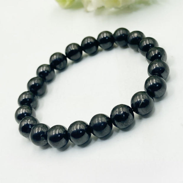 Buddha Stones Round Authentic Shungite Stone Inner Strength Beaded Bracelet - 8mm - image 5