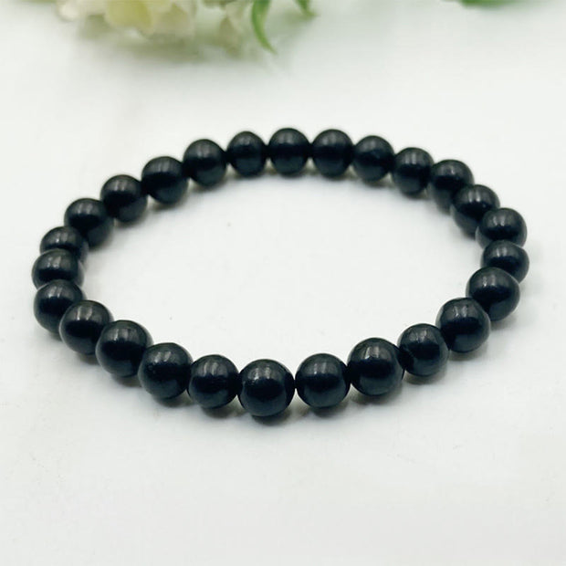 Buddha Stones Round Authentic Shungite Stone Inner Strength Beaded Bracelet - 6mm - image 1