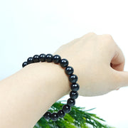 Buddha Stones Round Authentic Shungite Stone Inner Strength Beaded Bracelet - image 6