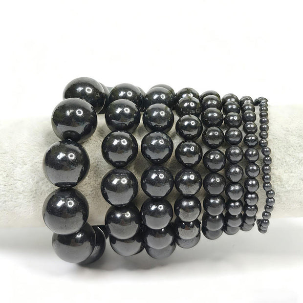 Buddha Stones Round Authentic Shungite Stone Inner Strength Beaded Bracelet - image 8