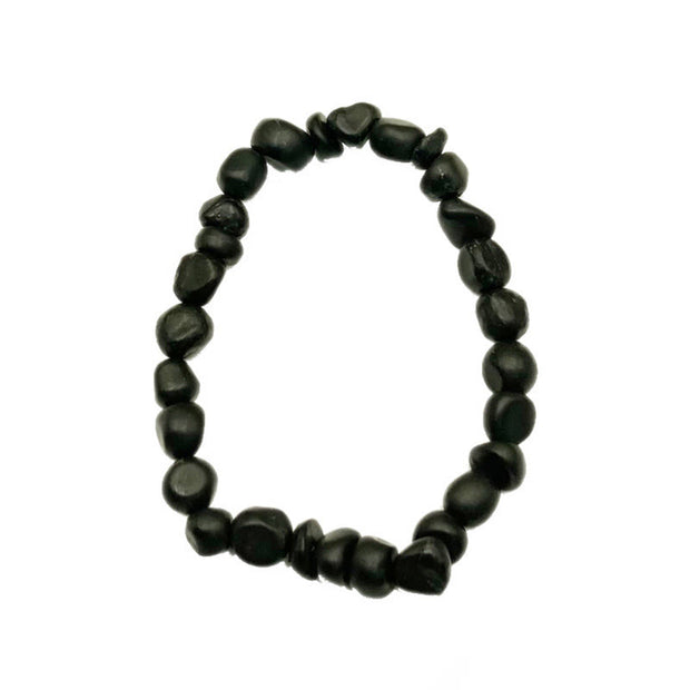 Buddha Stones 8mm Natural Authentic Shungite Stone Protection Beaded Bracelet - image 13