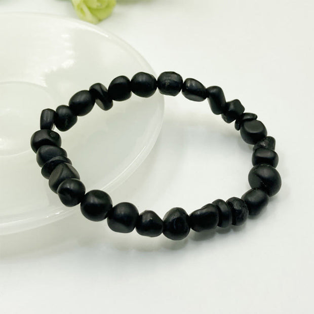 Buddha Stones 8mm Natural Authentic Shungite Stone Protection Beaded Bracelet - image 7