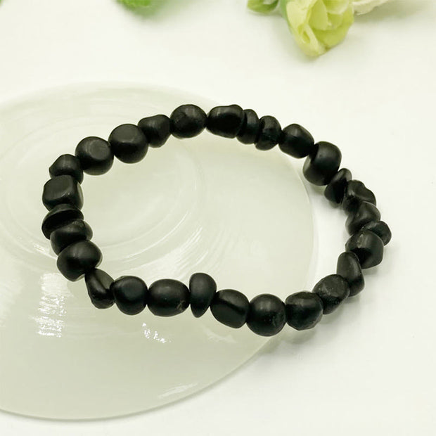 Buddha Stones 8mm Natural Authentic Shungite Stone Protection Beaded Bracelet - image 3