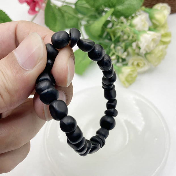 Buddha Stones 8mm Natural Authentic Shungite Stone Protection Beaded Bracelet - image 8