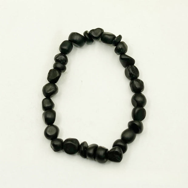 Buddha Stones 8mm Natural Authentic Shungite Stone Protection Beaded Bracelet - image 9