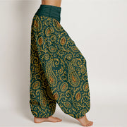 Buddha Stones Cotton Brightly Colored Paisley Style Pattern Women's Elastic Waist Harem Pants - image 2