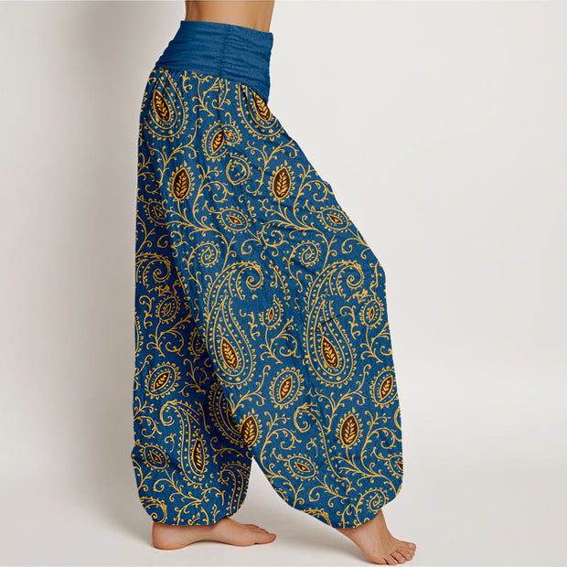 Buddha Stones Cotton Brightly Colored Paisley Style Pattern Women's Elastic Waist Harem Pants - image 7