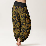 Buddha Stones Cotton Brightly Colored Paisley Style Pattern Women's Elastic Waist Harem Pants - image 9