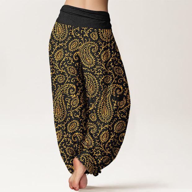 Buddha Stones Cotton Brightly Colored Paisley Style Pattern Women's Elastic Waist Harem Pants - image 9
