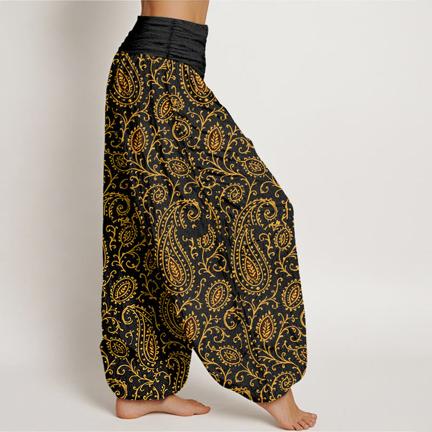 Buddha Stones Cotton Brightly Colored Paisley Style Pattern Women's Elastic Waist Harem Pants - image 10