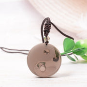 Buddha Stones Yin Yang Symbol Ice Obsidian Positive Necklace Pendant - image 2