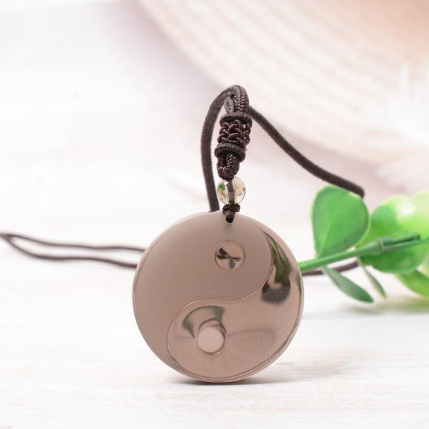 Buddha Stones Yin Yang Symbol Ice Obsidian Positive Necklace Pendant - image 2