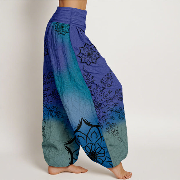Buddha Stones Cotton Brightly Colored Mandala Pattern Women's Elastic Waist Harem Pants - image 10