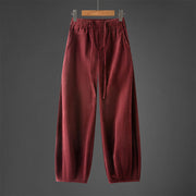 Buddha Stones Winter Men's Drawstring Plain Elastic Waistband Design Corduroy Pants With Pockets - DarkRed - US/UK/AU46，EU56 (5XL) - image 10