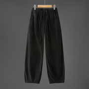 Buddha Stones Winter Men's Drawstring Plain Elastic Waistband Design Corduroy Pants With Pockets - Black - US/UK/AU46，EU56 (5XL) - image 8