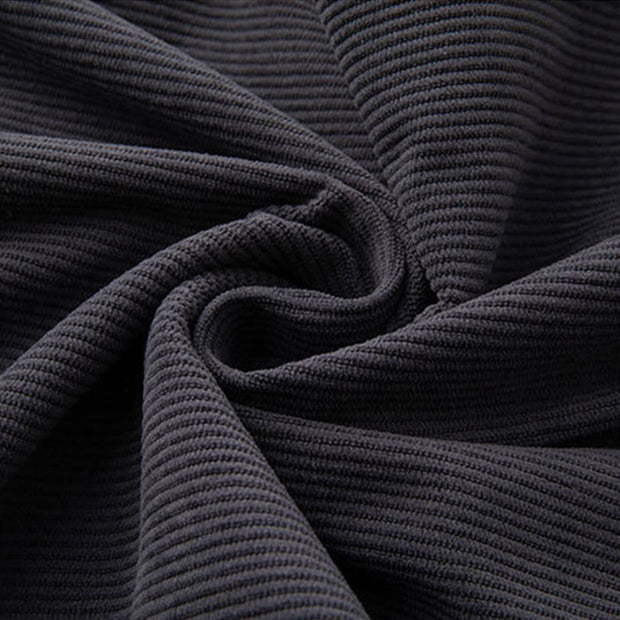 Buddha Stones Winter Men's Drawstring Plain Elastic Waistband Design Corduroy Pants With Pockets - image 4