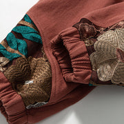 Buddha Stones Spring Men's Embroiderd Flower Pattern Patchwork Cotton Pants With Pockets - image 11