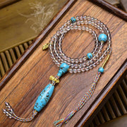 Buddha Stones 108 Beads Liuli Crystal Dzi Bead Agate Blessings Tassel Mala - Style 2 - 6mm - image 2