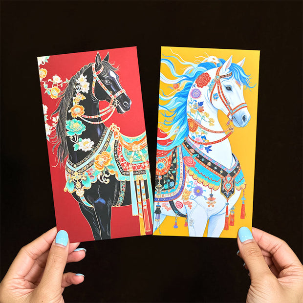 Buddha Stones 6pcs Colorful Chinese Red Envelope Year Of The Horse 2026 New Year - image 2