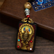 Buddha Stones Tibetan Ganesh Ganpati Elephant Ebony Wood Rope Peace Necklace Pendant - image 14