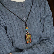 Buddha Stones Tibetan Ganesh Ganpati Elephant Ebony Wood Rope Peace Necklace Pendant - image 16