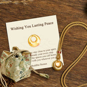 Buddha Stones "Wishing You Lasting Peace" 24k Gold Plated Copper Peace Buckle Necklace Includes Gift Message Card - Peace Buckle Rope Necklace - Deluxe Gift Bag (+$9.59) - image 8