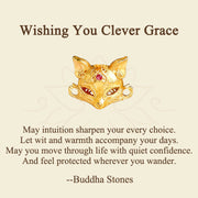 Buddha Stones "Wishing You Clever Grace" 24k Gold Plated Brass Fox Necklace Includes Gift Message Card - image 2