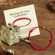 Buddha Stones "Blessings for Clear Connections" 925 Sterling Silver Plated Gold Beads Red String Bracelet Includes Gift Message Card - Red Rope(One&Three Gold Beads) - 24cm - Deluxe Gift Bag (+$9.59) - image 7