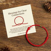 Buddha Stones "Blessings for Clear Connections" 925 Sterling Silver Lucky Golden Bead String Bracelet Anklet Includes Gift Message Card - Red - Anklet(Anklet Circumference 16-26cm) - Standard Gift Box - image 11