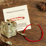 Buddha Stones "May Endless Luck Find You" Infinity Charm Brass Red String Bracelet Includes Gift Message Card - Red String(Wrist Circumference: 14-18cm) - Deluxe Gift Bag (+$9.59) - image 7
