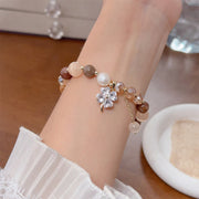 Buddha Stones Four Leaf Clover Charm Amethyst Citrine White Cat's Eye Liuli Beaded Balance Bracelet - image 24