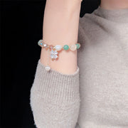 Buddha Stones Four Leaf Clover Charm Amethyst Citrine White Cat's Eye Liuli Beaded Balance Bracelet - image 18