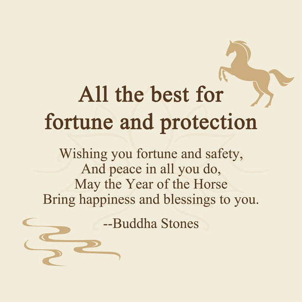 Buddha Stones "All the Best for Fortune and Protection" 925 Sterling Silver Year Of The Horse String Bracelet Includes Gift Message Card - image 2