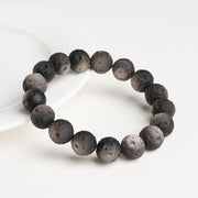 Buddha Stones Natural Silver Sheen Obsidian Gold Sheen Obsidian Round Beads Protection Bracelet - image 1