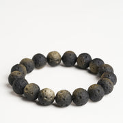 Buddha Stones Natural Silver Sheen Obsidian Gold Sheen Obsidian Round Beads Protection Bracelet - Gold Sheen Obsidian(Wrist Circumference: 15-17cm) - 14mm - image 6
