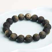 Buddha Stones Natural Silver Sheen Obsidian Gold Sheen Obsidian Round Beads Protection Bracelet - image 10