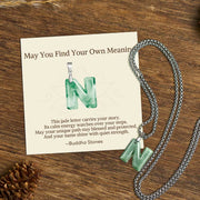 Buddha Stones "May You Find Your Own Meaning" Natural A-Z Letter Jade Titanium Steel Chain 925 Sterling Silver Chain Necklace Includes Gift Message Card - N - Titanium Steel Chain(One Pendant) - Standard Gift Box - image 63