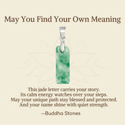 Buddha Stones "May You Find Your Own Meaning" Natural A-Z Letter Jade 925 Sterling Silver Chain Necklace Includes Gift Message Card - image 54