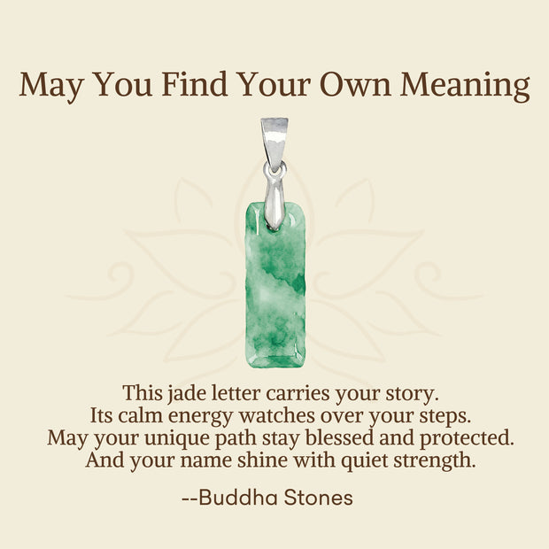 Buddha Stones "May You Find Your Own Meaning" Natural A-Z Letter Jade 925 Sterling Silver Chain Necklace Includes Gift Message Card - image 54
