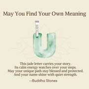Buddha Stones "May You Find Your Own Meaning" Natural A-Z Letter Jade Titanium Steel Chain 925 Sterling Silver Chain Necklace Includes Gift Message Card - image 93