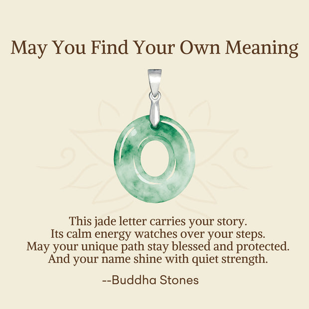 Buddha Stones "May You Find Your Own Meaning" Natural A-Z Letter Jade 925 Sterling Silver Chain Necklace Includes Gift Message Card - image 78